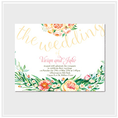 personalized handdrawn watercolor orange garden flower wedding invitation card hong kong