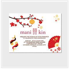 personalized Chinese style wedding invitation card hong kong