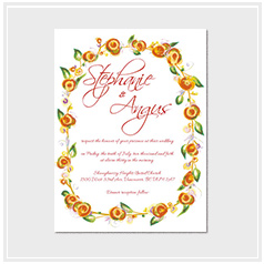 personalized handdrawn watercolor roses garden flower wedding invitation card hong kong