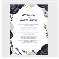 personalized handdrawn black and grey  garden flower wedding invitation card hong kong