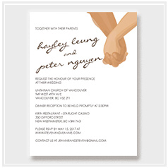 personalized handdrawn holding hands love wedding invitation card hong kong