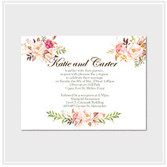 personalized handdrawn garden cream rose flower wedding invitation card hong kong