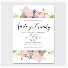 personalized handdrawn watercolor romantic pink rose garden flower wedding invitation card hong kong