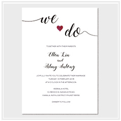 personalized we do wedding invitation card hong kong