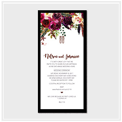 personalized handdrawn watercolor rustic roses garden flower wedding invitation card hong kong