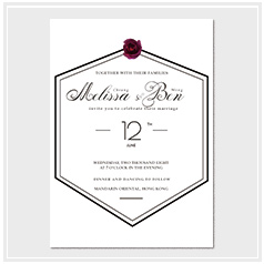 personalized handdrawn watercolor rosewood color garden flower wedding invitation card hong kong