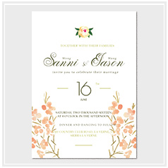personalized handdrawn watercolor garden flower wedding invitation card hong kong