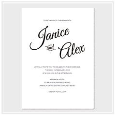 personalized classic black and white wedding invitation card hong kong