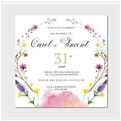 personalized handdrawn garden flower wedding invitation card hong kong