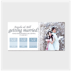 personalized winter snow theme ticket style wedding invitation card hong kong