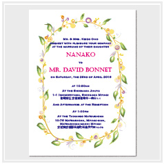 personalized handdrawngarden flower wedding invitation card hong kong