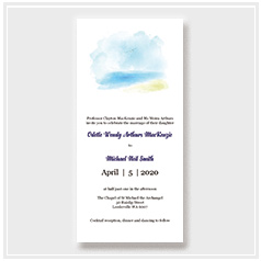 personalized handdrawn watercolor beach theme wedding invitation card hong kong